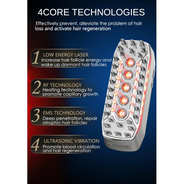Personal Care Hair Massager  Red Light Portable Electric Meridian laser hair growth comb
