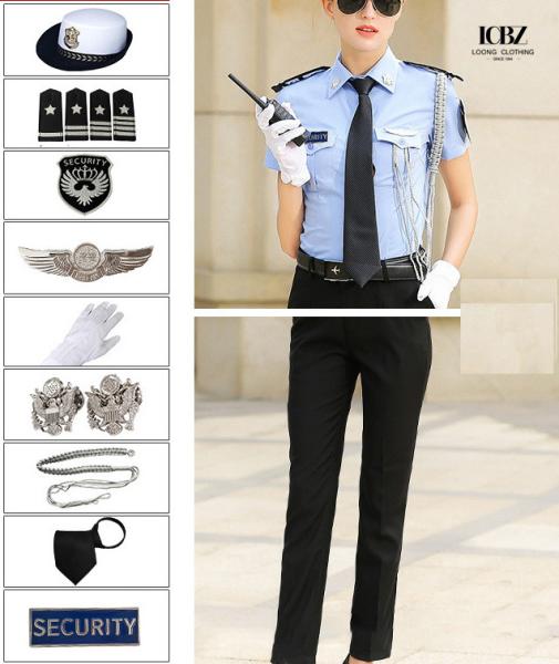 Vestuário de trabalho de guarda de segurança uniformes camisas vestidos para homem mulher guarda de cor personalizada