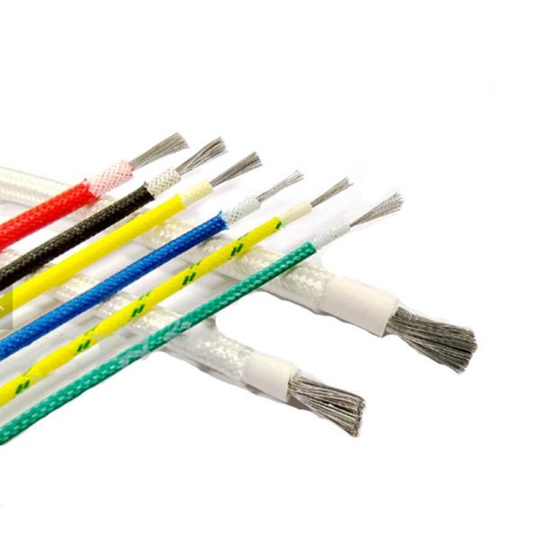 UL3122 Fiberglass Braided Wire with 300V Rated Voltage and 200C High Temperature Silicone Rubber Insulation and Tinned Copper Conductor