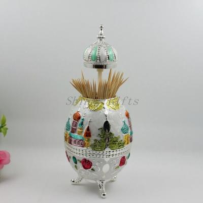 Shinny Gifts Classical Fashion Gothic Beads Vintage Carved Toothpick Box