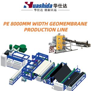 High Efficiency Geo-Membrane Film Extrusion Line with 0.1-3.0mm Thickness and 8000mm Width for Plastic Geomembrane Production