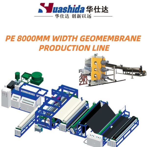 High Efficiency Geo-Membrane Film Extrusion Line with 0.1-3.0mm Thickness and 8000mm Width for Plastic Geomembrane Production