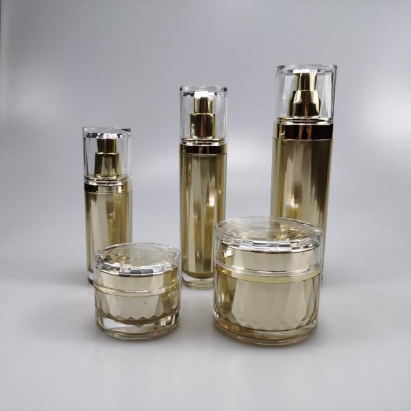 30ml 50ml 110ml Cylinder Acrylic Gold Emulsion Bottle with Pump Sprayer Sealing Type
