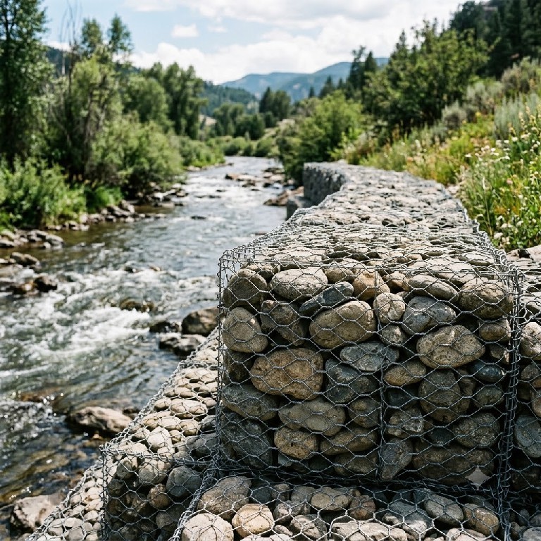 Zinc Aluminum Alloy Gabion Wire Mesh For Flood Control Dam Construction