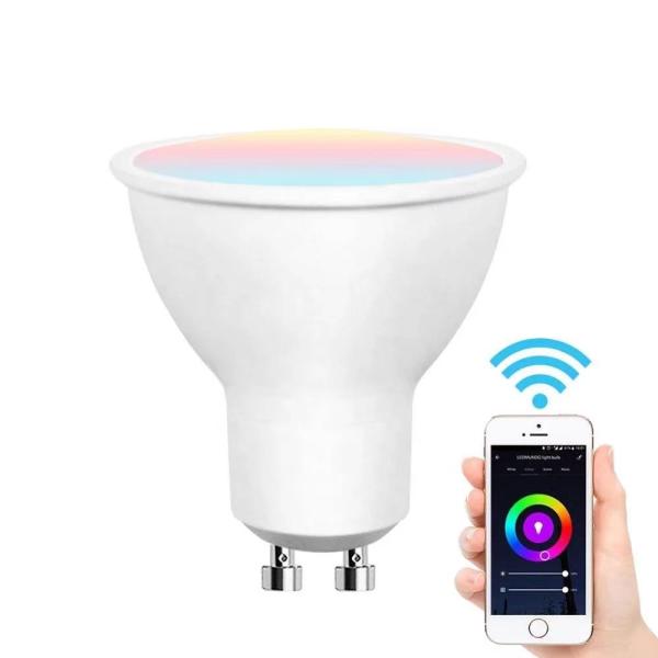 CE UKCA Certified 5W 120D Smart Wifi APP Voice Control GU10/MR16 LED Spot Light Hotel