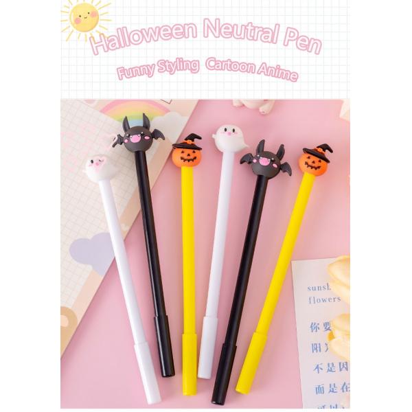 Halloween Neutral Pen 0.5mm Pumpkin Ghost Bat Topping Smooth Writing Gel Pen de tinta y lápiz de escritura