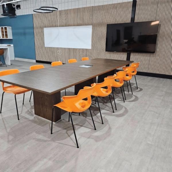 Amercia Oak Veneer Sound Absorbing Fireproof Timber Slat Grooved Acoustic Wall Panels