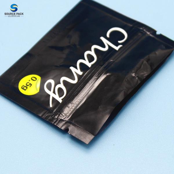 3 Side Seal Weed Smell Proof Mylar Bag  3.5g Plastic Ziplock For Marijuana
