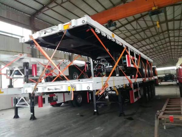 3 Axle 20 FT 40 FT Container Cargo Transport Heavy Duty Flatbed Truck Semi Trailer