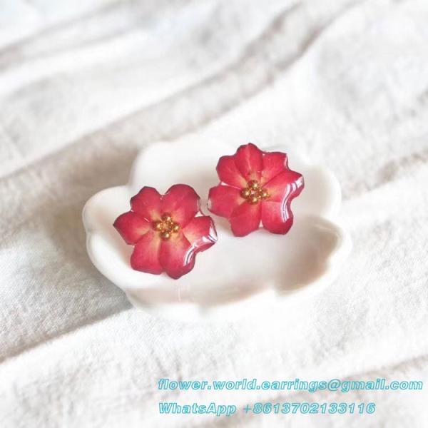 2018 Nami Studio Newest Creative Handmade Heart Dry Flower Stud Earrings