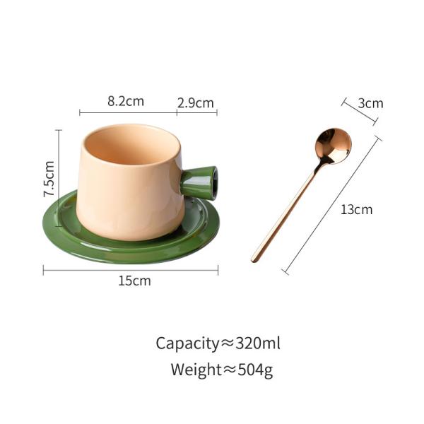 300 ml de taça e prato de cor sólida, em estilo nórdico, para ocasiões de negócios.