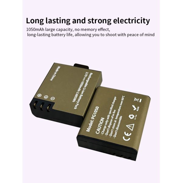 1050mAh Digital Battery Rechargeable Lithium Ion Camera Battery With LiCoO2 For Action Cameras