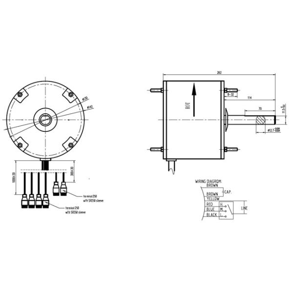 1/2HP Condenser Fan Motor - 230V 60HZ 1075RPM