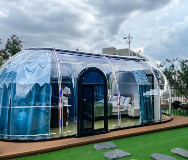 Modern Fashionable Outdoor Prefab Infinitely Elongated Elliptical Shape Star Room for Glamping Geodesic Dome House for Hotels