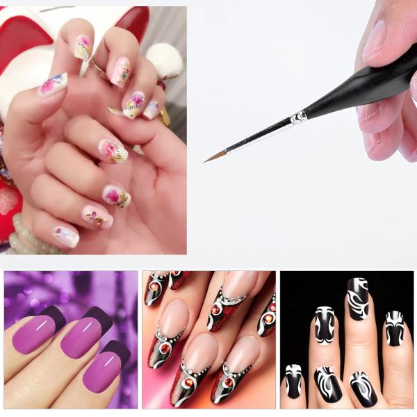 инструменты искусства ногтя дизайна ручки картины построителя ручки чертежа щетки искусства ногтя УЛЬТРАФИОЛЕТОВОГО геля 6пкс акриловые