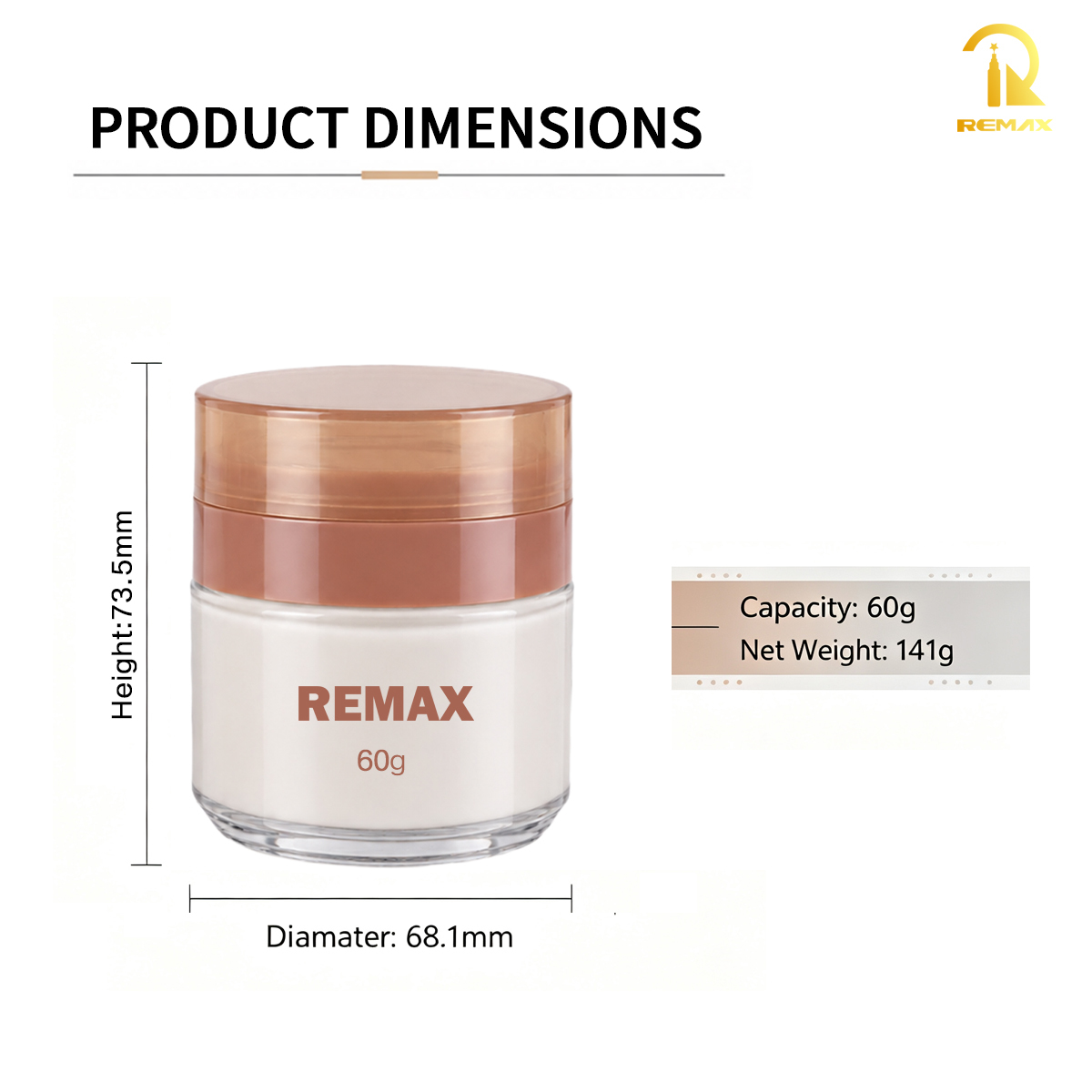 60g Luxury Airless Jar Container for Face Cream and Skincare Formulas