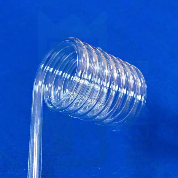 Tubo espiral de quartzo transparente resistente a altas temperaturas