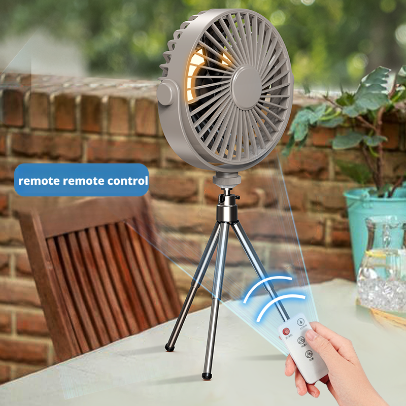 Tripod Pedestal Fan Camping Ceiling Fan With Detachable Bracket 360 Degree Rotation