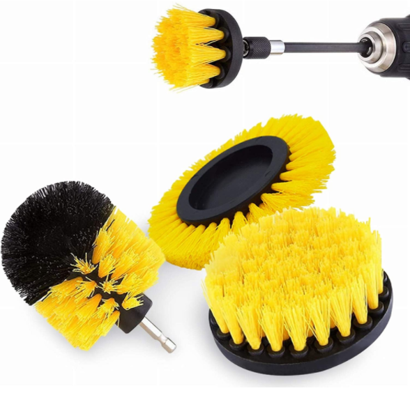 PP 5 Piece Drill Scrubber Brush Drifferent Size YELLOW