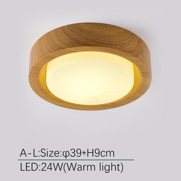 Wooden Round Ceiling Lights For Bedroom Iron Surface Mounted Rooms Lighting（WH-WA-28）