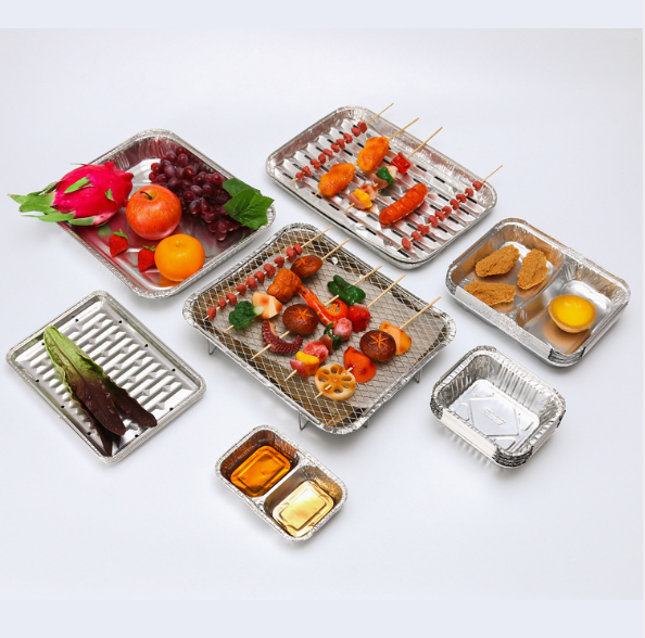 alufolie Food grade packing foil takeaway food container packaging aluminum foil box barbecue grill special