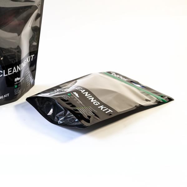 Premium Stand Up Bags With Clear Window For Shoe Cleaning Kits Packaging With Custom Glossy Surface And Cost-Effective.