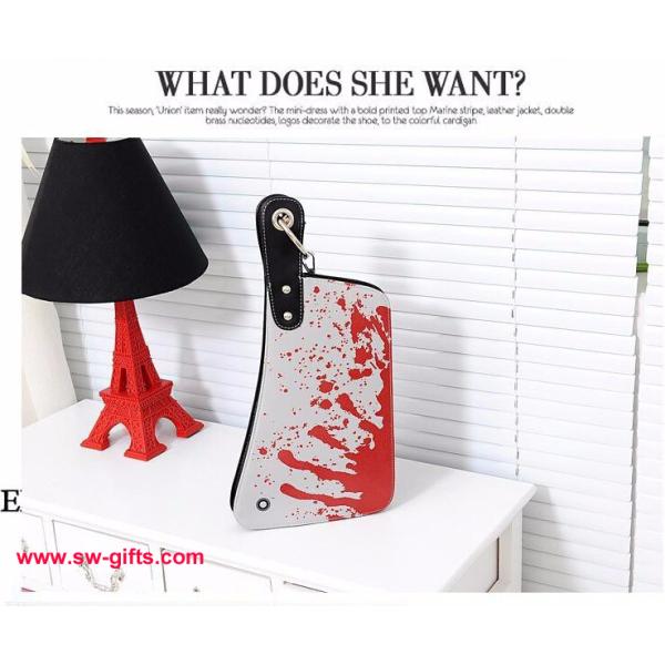 Fashion Designer Clutch Women Clutch PU Creative Rock Punk Blood Kitchen Knife Handbags