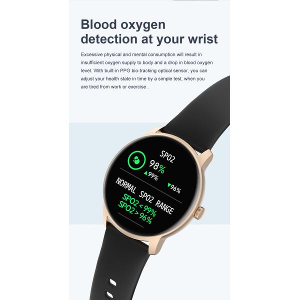 200mAh Health Tracking Smartwatch IP68 Waterproof Sedentary Heart Rate Monitor