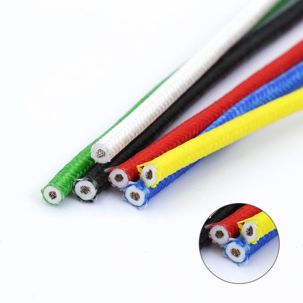 1m High Temperature Silicone Wire 0.3mm 1mm 1.5mm 4mm Glass Fiber