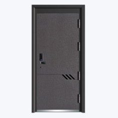 China Suppliers Luxury Front Security Exterior Doors Deep Embossing Double Leaf Panel Entry Front Steel Door for House with Smart Lock