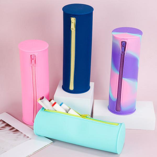 Bolso de lápiz de silicona elegante bolso de lápiz portátil e impermeable para artículos de oficina