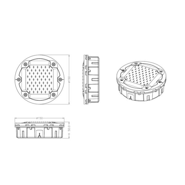 IP68 Филиппины IL300 150 * 50 мм 6 винтов алюминиевых солнечных светодиодов отражатели кошачьи глаза дорожный стул
