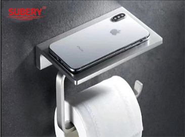 SUS304 Настенный носитель тканей с полкой для мобильных телефонов