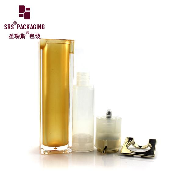 1oz acrylic square paint color skin care lotion airless pump bottles