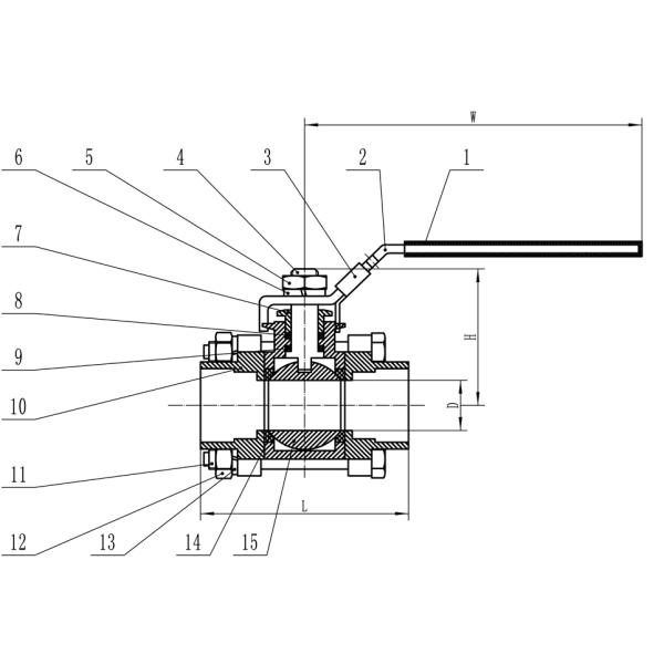 Cf8M Ball Valve , 3 PC Socket Weld Ball Valve With Water Resistance