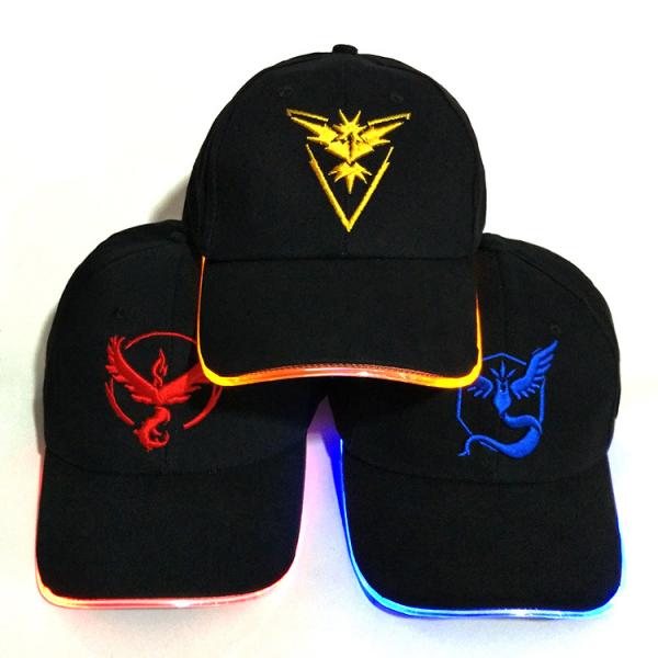 Golf Light Up Baseball Caps , Woven Fabric Baseball Cap With Led Lights