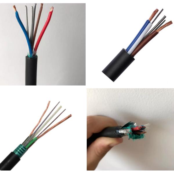 2 cable de fribra óptica al aire libre de cobre de la base YOFC del alambre OPLC 4