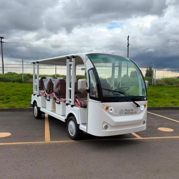 Good Quality Dual-output Speed-sensitive Steering System 8 Seats Shuttle Bus