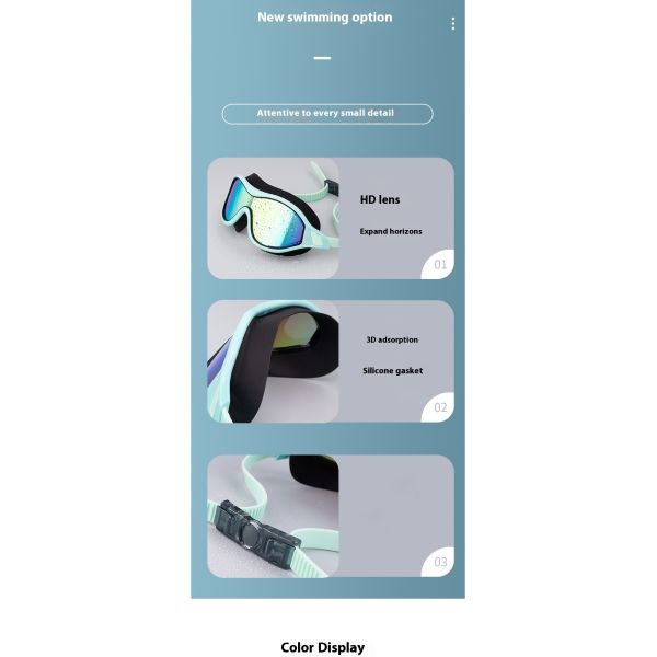 2025 Custom Large Frame Swimming Goggles - Glittering Electroplated - Adult Swimming Goggles - Anti-fog Silicone Swimming Goggles
