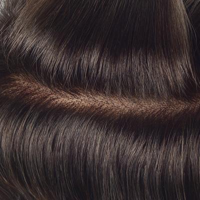 Noir naturel 100% cheveux humains Perruque légère droite Perruque du milieu