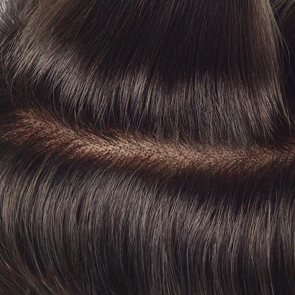 Postiches en stock à noeud unique, postiches pour hommes avec ligne de cheveux naturelle
