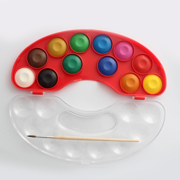 12 Color Art Painting B2c Wholesale 28mm Oval Watercolor Paint Set