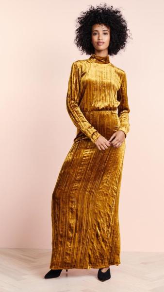 Vestido maxi de veludo das mulheres da forma da roupa ocasional