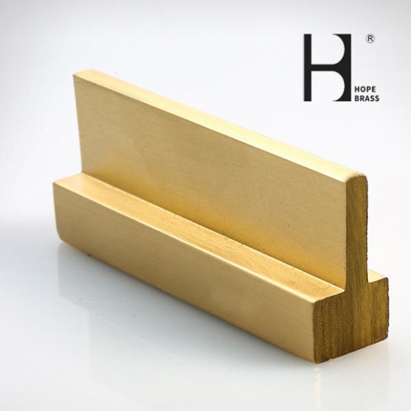 Solid Golden Brass T Moding Plate / Extruding Copper T Slot Frames