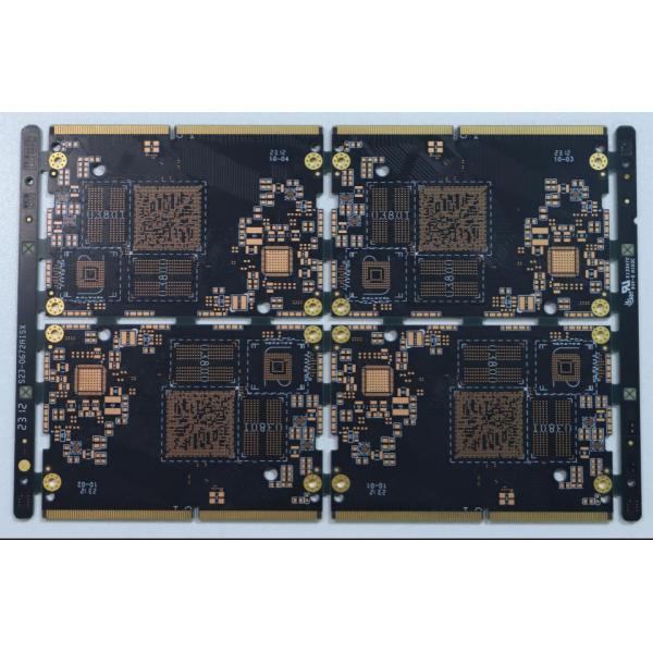 PCB de placa de cobre gruesa dorada hundida en aceite negro, PCB de 8 capas de material FR4