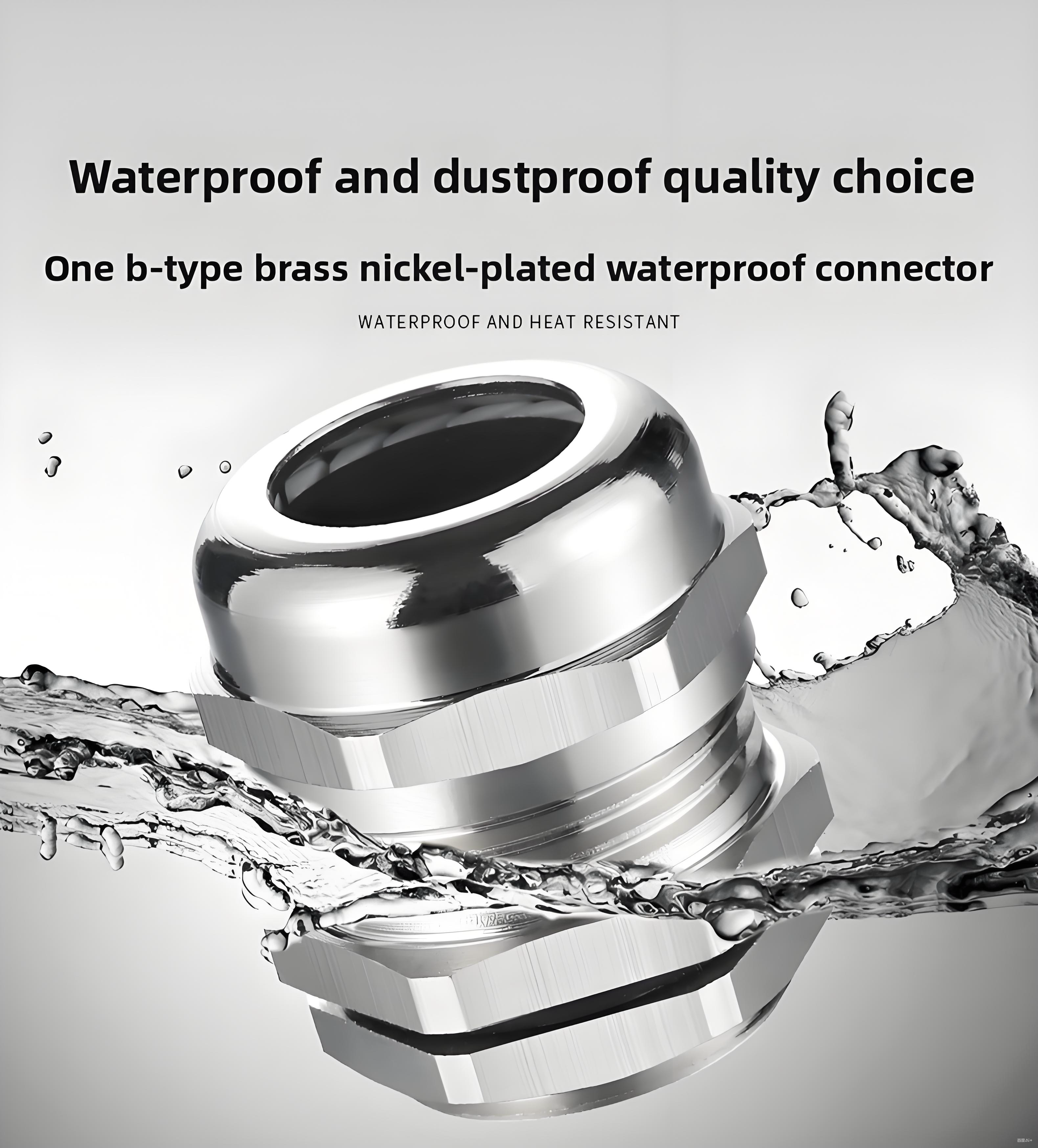 PG7 Plastic Waterproof Connector, Nylon IP68 Cable Gland for Electrical Wire Protection