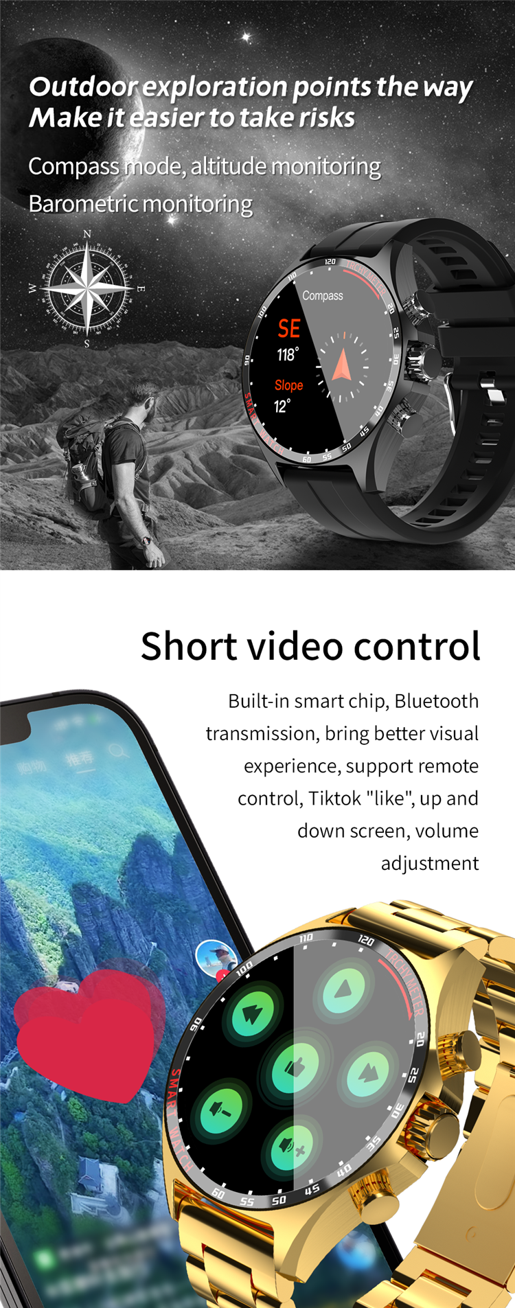 Eraysun Mens Smart Watches Hombre HD Display with Multiple Sports Healthy Monitoring Support NFC Digital Watches
