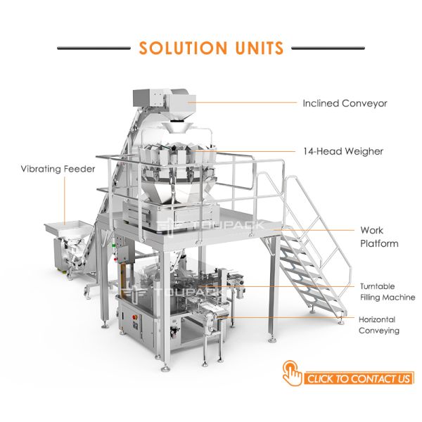 Biscuit Jar Multihead Weigher Filling Machine Plastic Jar And PET Can Cookie Packaging Machine