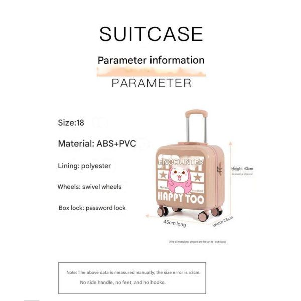 Children's luggage, ride-on, boy/girl baby trolley suitcase, kids' travel suitcase, 18-inch lightweight small carry-on suitcase