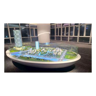 1:150 Illuminated City Scale Model Residential Tower City Structure Model